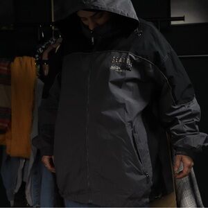 Reversible Men's Black Hooded Jacket